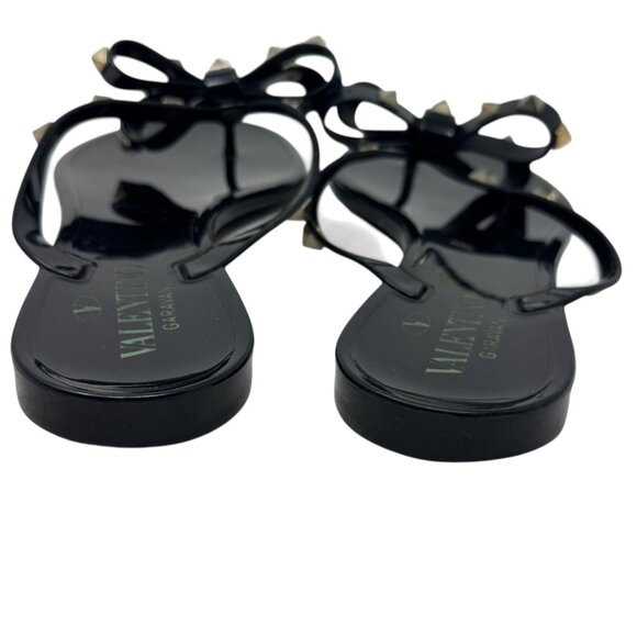 Valentino Garavani Rockstud Jelly Flip Flop thong sandals black size 37 7 - Picture 6 of 12